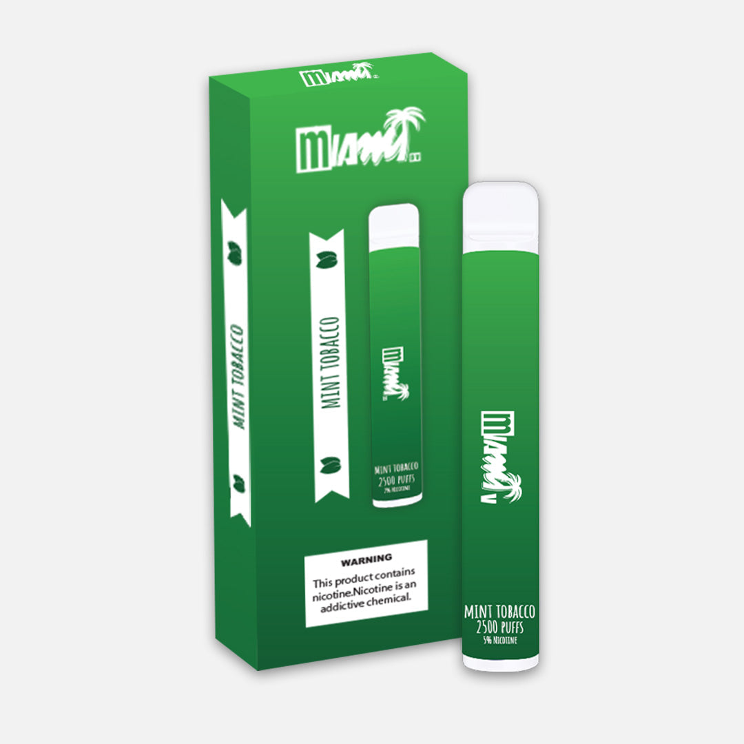 Vape Miami 2500 puffs (tabaco menta)