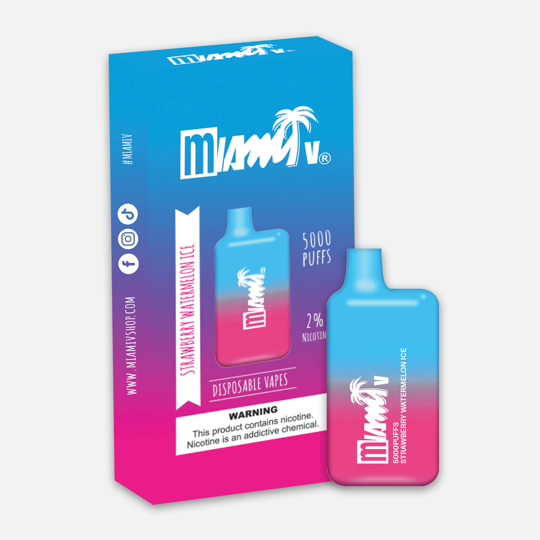 Vape Miami 5000 puffs (hielo de sandía y fresa)